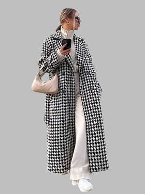 Gingham Double Breasted Trench Coat