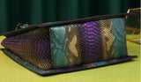 Paneled Serpentine Leather Handbag