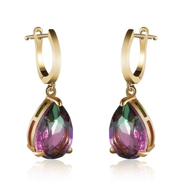 Joelene Rainbow Crystal Stone Dangle Earrings
