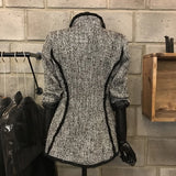 Tweed Flop Collar  Single Button Blazer