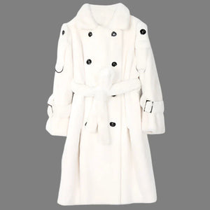 Long Warm Thick Soft Fluffy Faux Fur Trench Coat