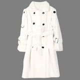 Long Warm Thick Soft Fluffy Faux Fur Trench Coat