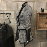 Tweed Flop Collar  Single Button Blazer