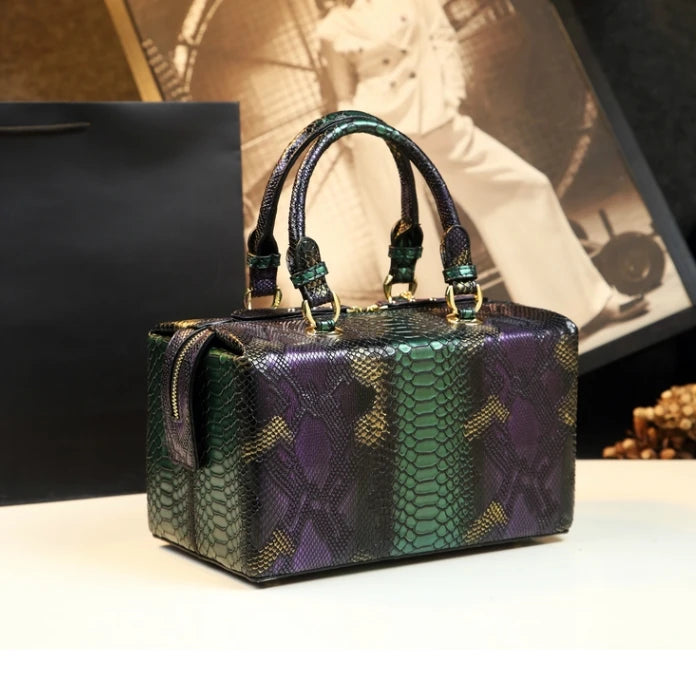 Serpentine Box Top Handle Split Bag