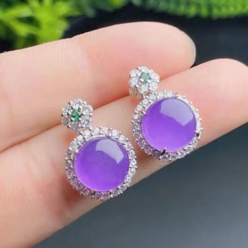 Georgina Inlaid Violet Egg Earrings