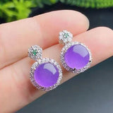 Georgina Inlaid Violet Egg Earrings