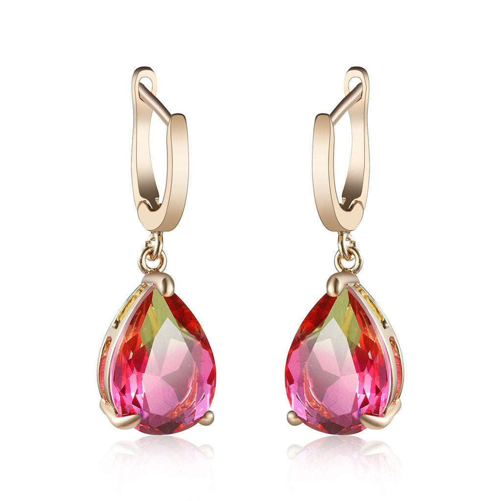 Joelene Rainbow Crystal Stone Dangle Earrings