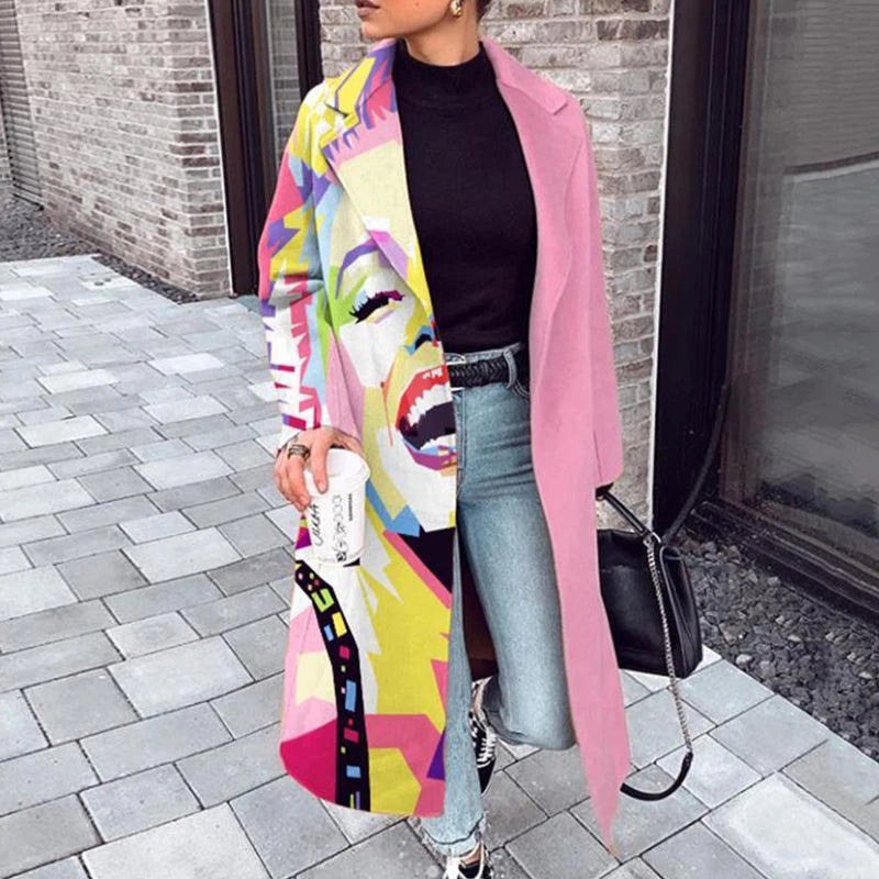 Artiscally Graphic Print Coat