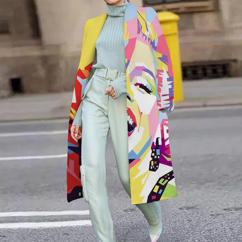 Artiscally Graphic Print Coat