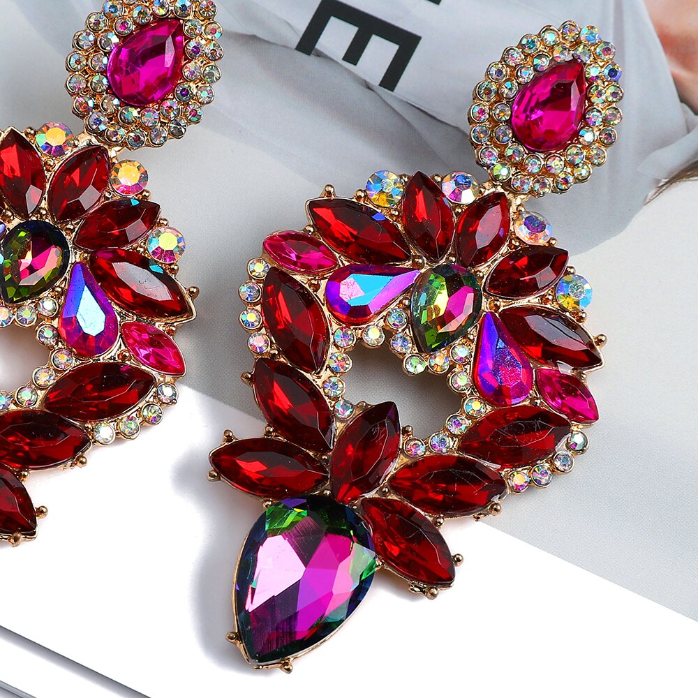 Caroline Sparkly Crystal Dangle Drop Earrings