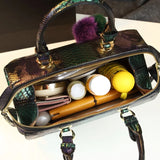 Serpentine Box Top Handle Split Bag