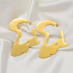 African Map Big Earrings