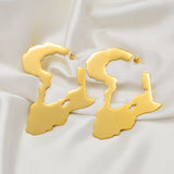 African Map Big Earrings