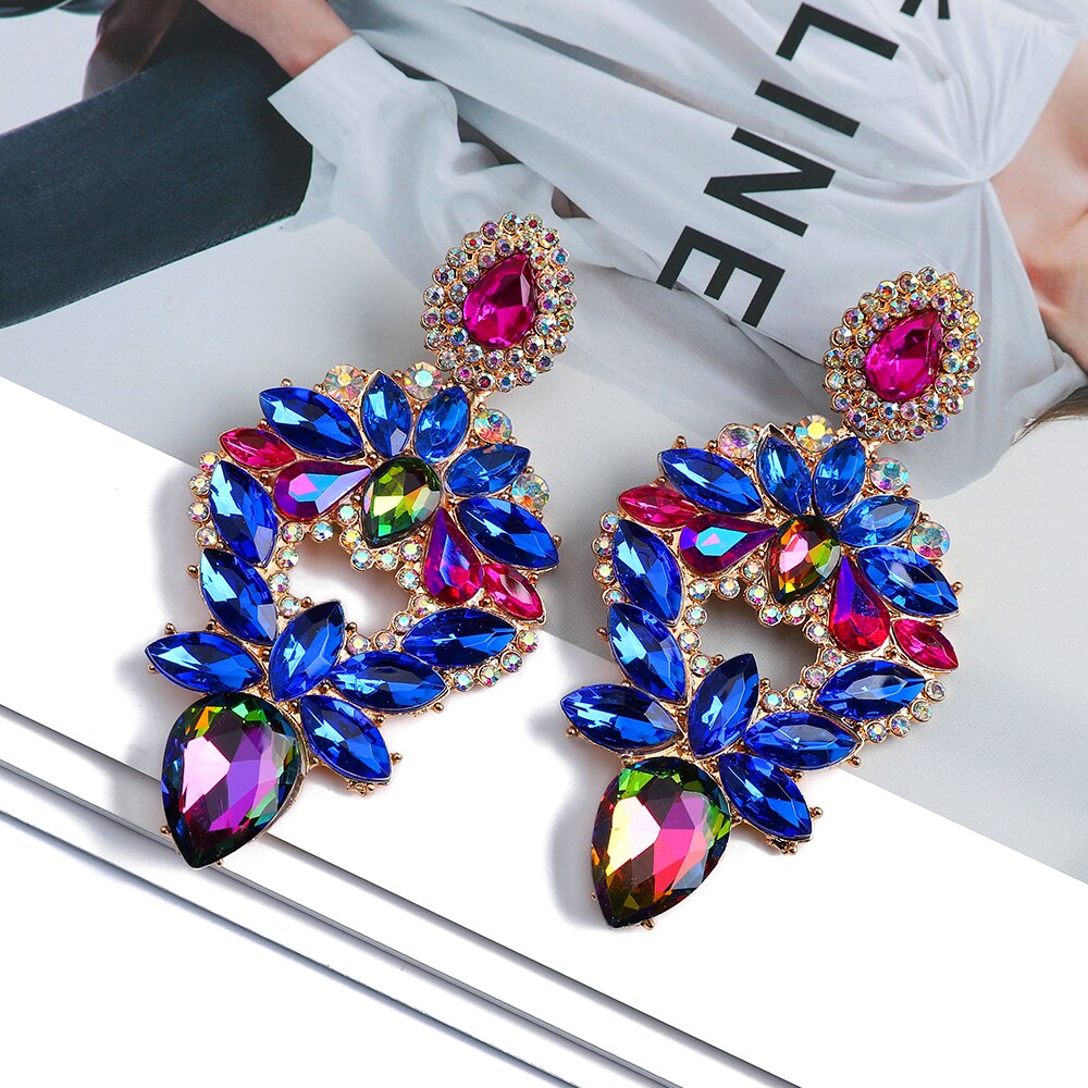 Caroline Sparkly Crystal Dangle Drop Earrings