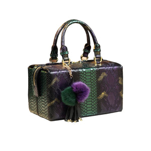 Serpentine Box Top Handle Split Bag