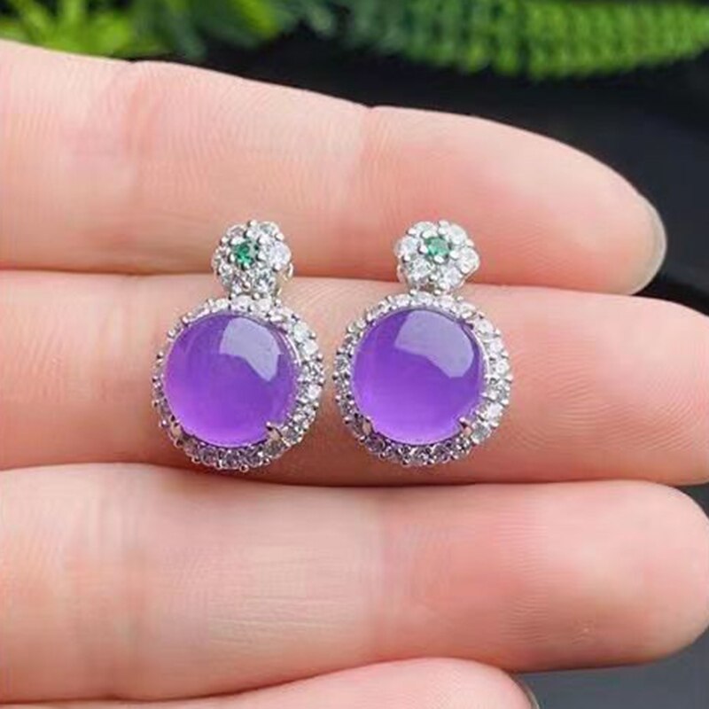 Georgina Inlaid Violet Egg Earrings