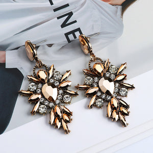 Exaggerated Sparkly Crystal Dangle Drop Earrings