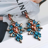 Exaggerated Sparkly Crystal Dangle Drop Earrings