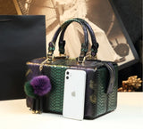 Serpentine Box Top Handle Split Bag
