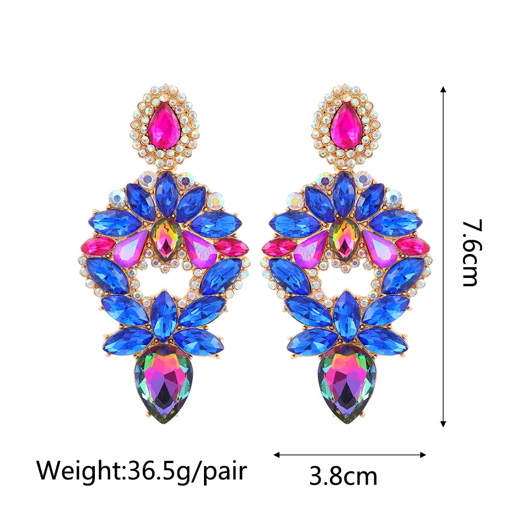 Caroline Sparkly Crystal Dangle Drop Earrings