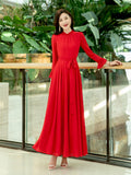 Angelica Lace Chiffon Long  Dress