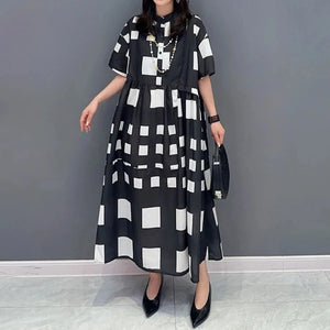 Zoye Blocks Geometric Print Shirt Dress