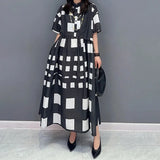 Zoye Blocks Geometric Print Shirt Dress