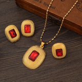 Ethiopian Red Stone Jewelry Set