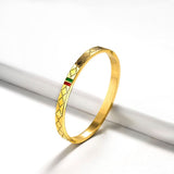Relief Grid Stainless Steel Bangles