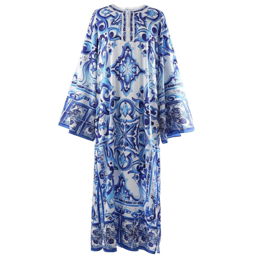 Teresa Porcelain Print Beach Cover Ups