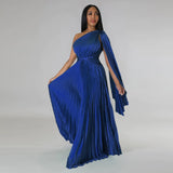 Analia One Shoulder Cloak Sleeve Dress