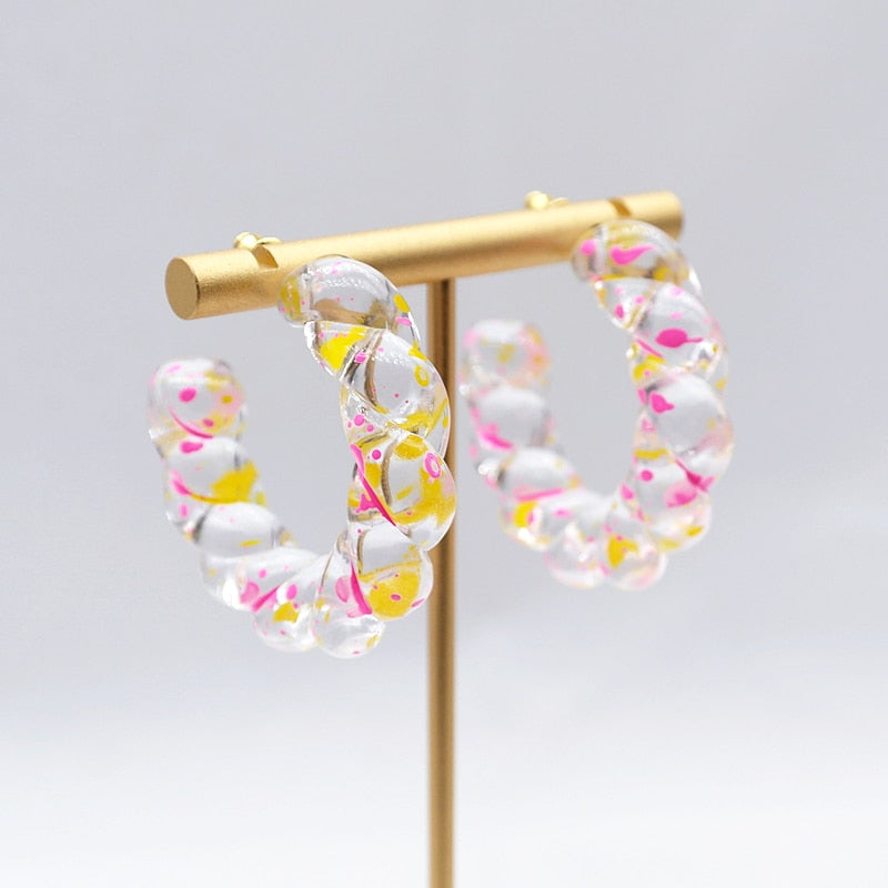 ROXY Acrylic Twist Hoop Earrings