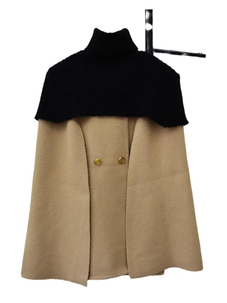 Women Shawl Double-sided Woolen Coat