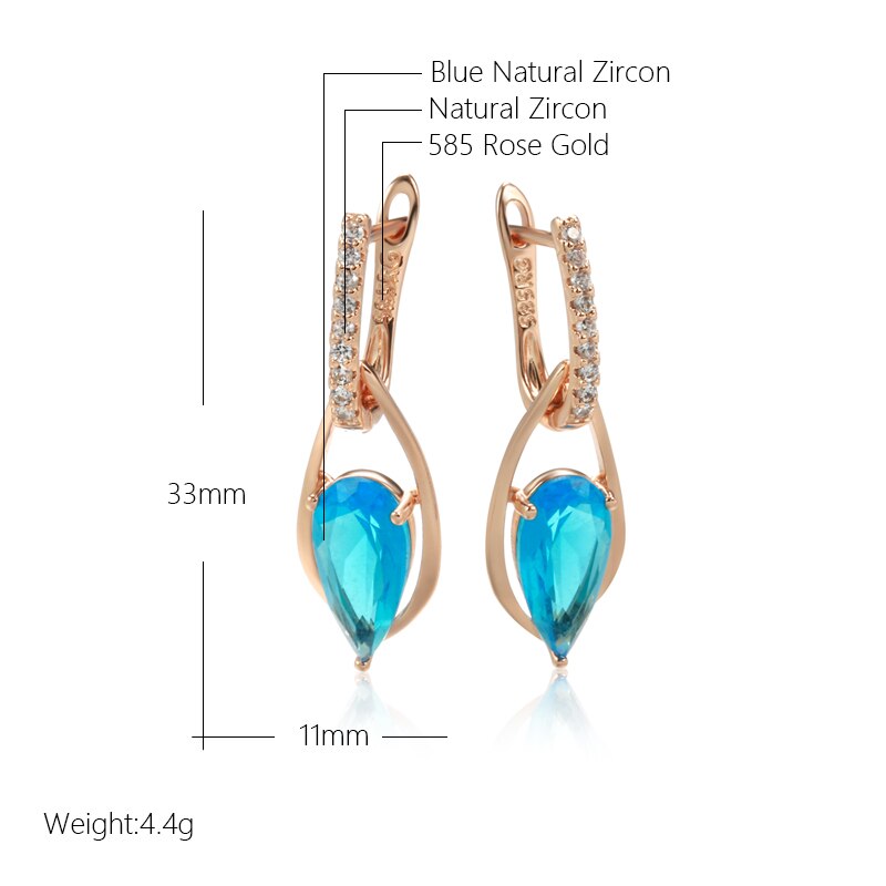 Romilly Natural Blue Zircon Drop Earrings
