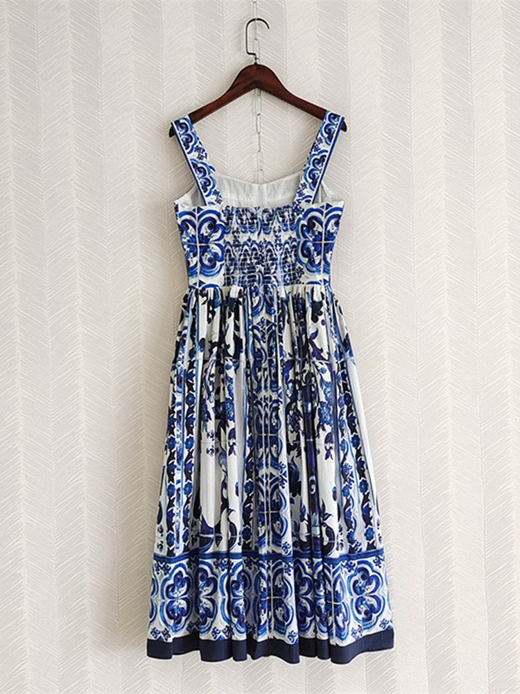 Assia Porcelain Spaghetti Strap Backless Dress