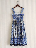 Assia Porcelain Spaghetti Strap Backless Dress