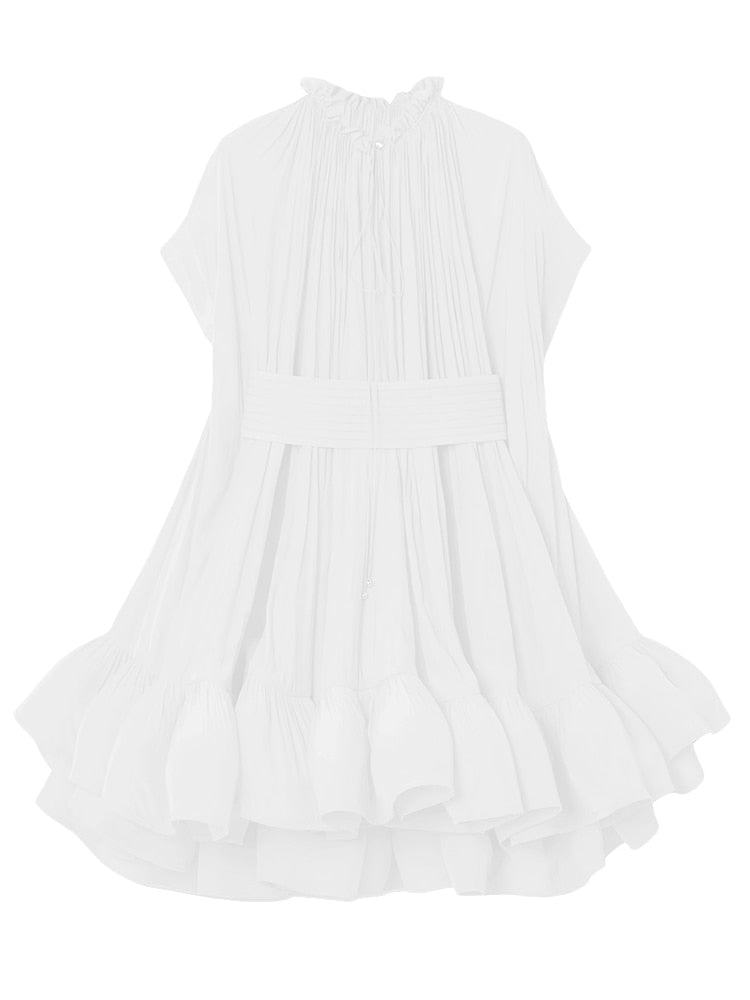 Thea Round Neck High Waist Spliced Dress