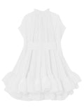 Thea Round Neck High Waist Spliced Dress