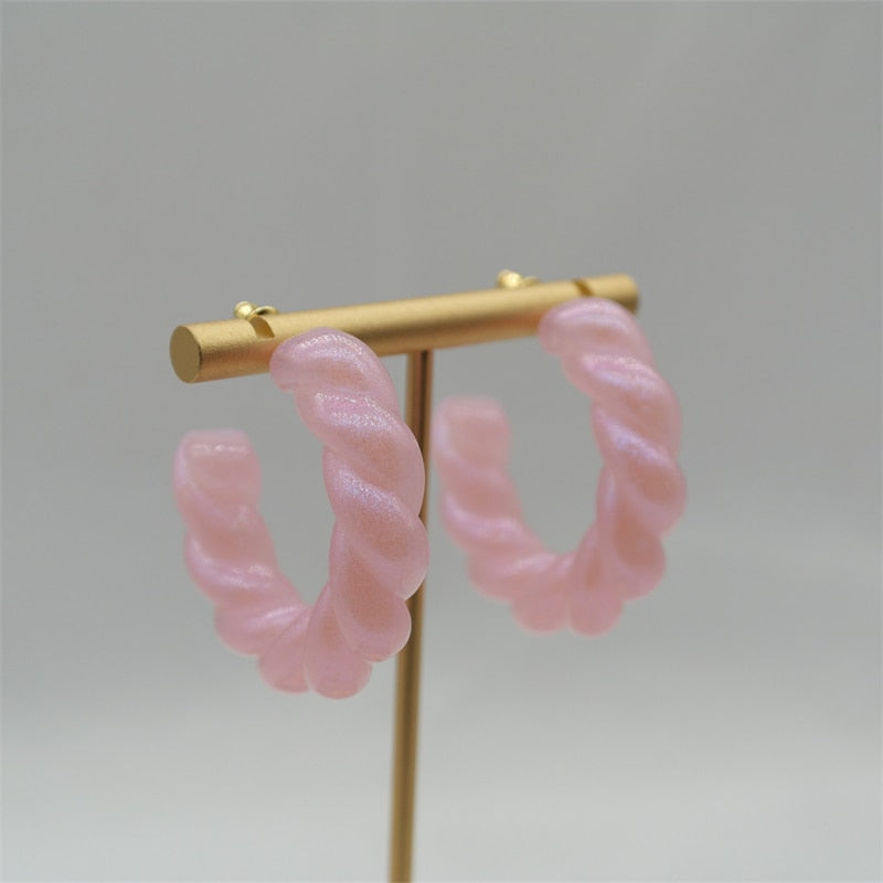 ROXY Acrylic Twist Hoop Earrings
