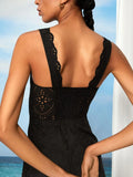 Ginevra Hollow Out Crochet Midi Dress