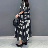 Zoye Blocks Geometric Print Shirt Dress
