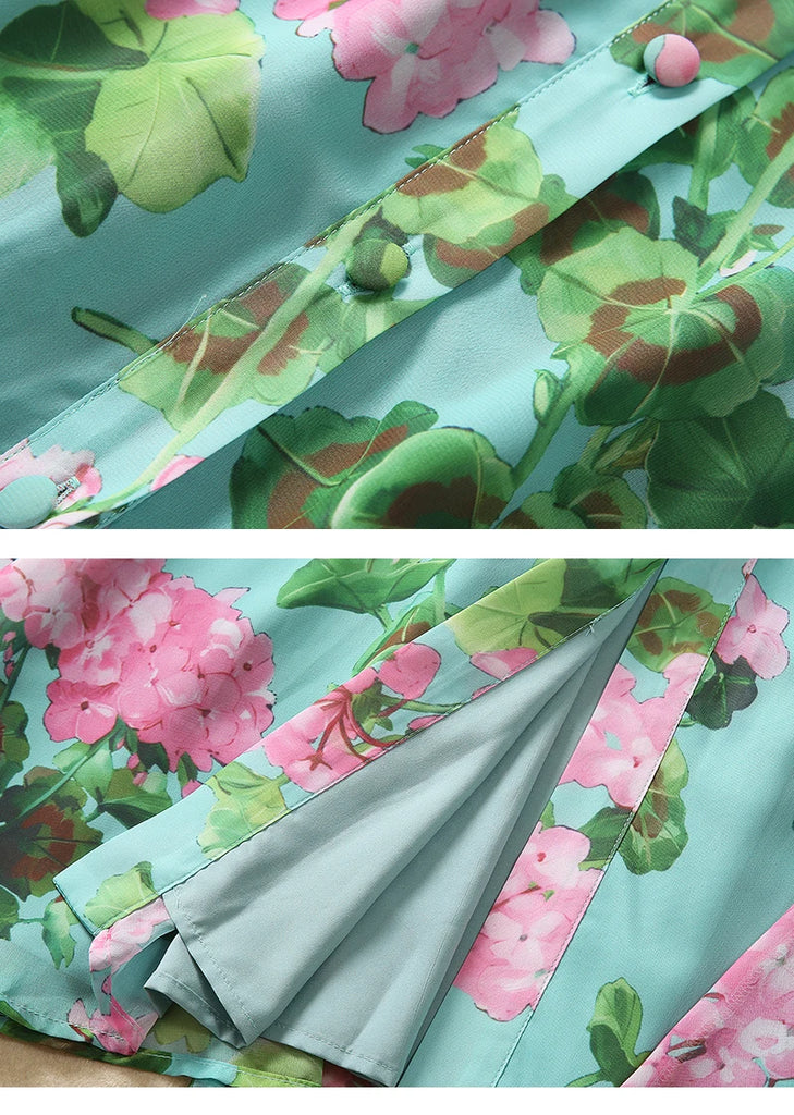 Bella Single Breasted Floral Elegant Party Dress