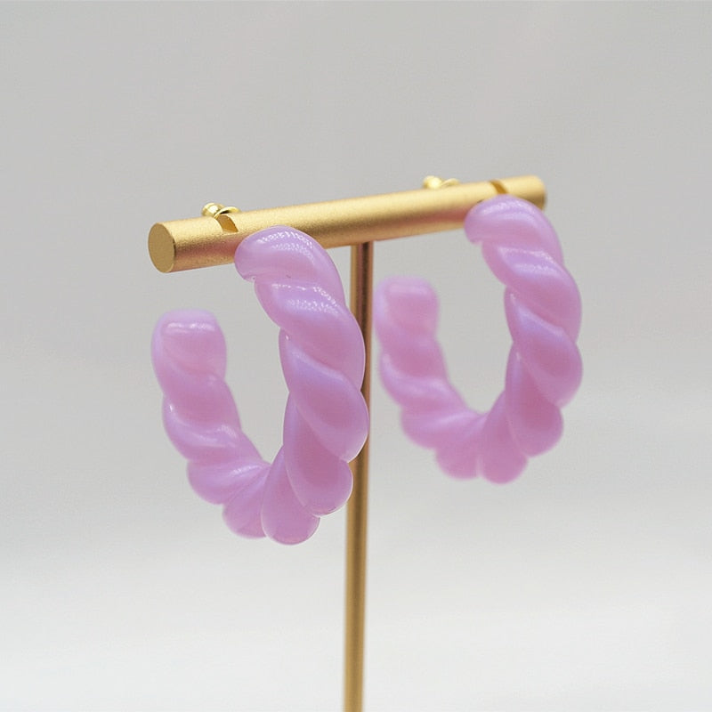ROXY Acrylic Twist Hoop Earrings