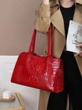 Red Crocodile Pattern Handbags