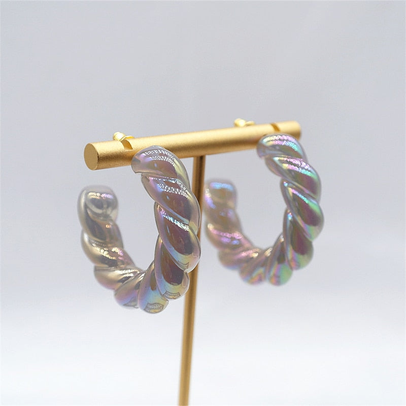 ROXY Acrylic Twist Hoop Earrings