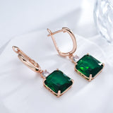 Keisha Square Colored Drop Stone Earrings
