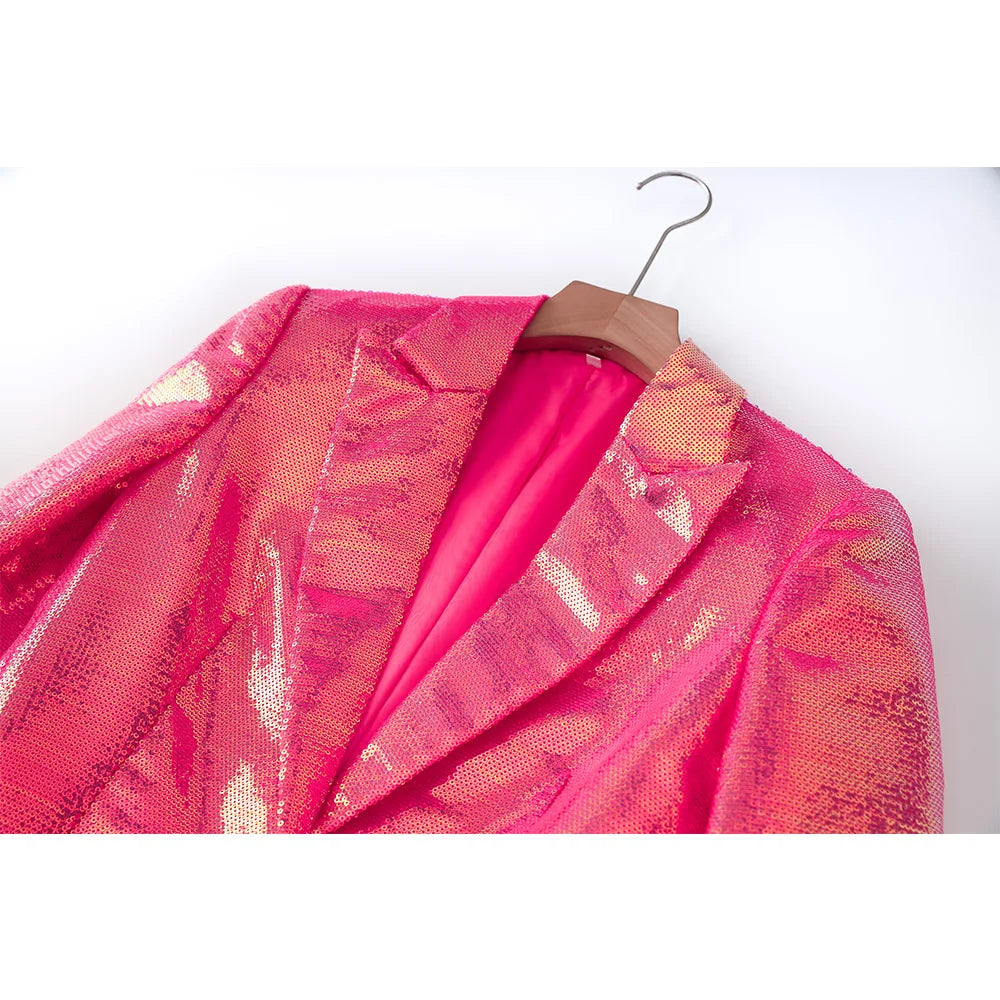 Iridescent Fuchsia 2 piece Short Suit Set