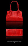 Red Crocodile Pattern Handbags