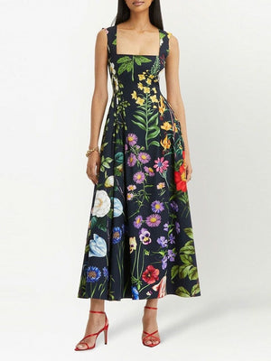 Sophia Vintage Print Floral Dress