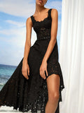 Ginevra Hollow Out Crochet Midi Dress